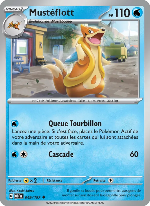 Carte Pokémon Mustéflott de l'extension Flammes Obsidiennes