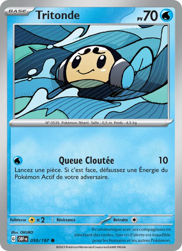 Carte Pokémon Tritonde de l'extension Flammes Obsidiennes