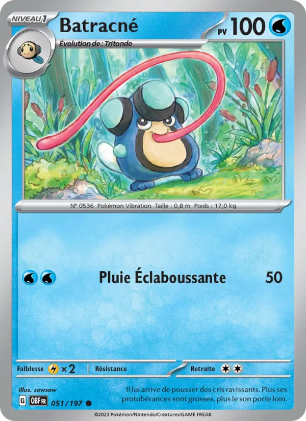 Carte Pokémon Batracné de l'extension Flammes Obsidiennes