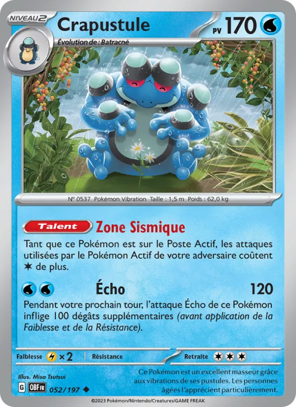 Carte Pokémon Crapustule de l'extension Flammes Obsidiennes