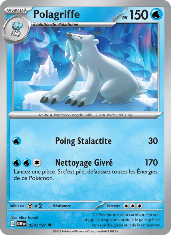 Carte Pokémon Polagriffe de l'extension Flammes Obsidiennes