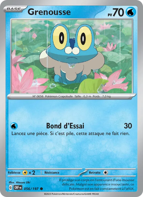 Carte Pokémon Grenousse de l'extension Flammes Obsidiennes