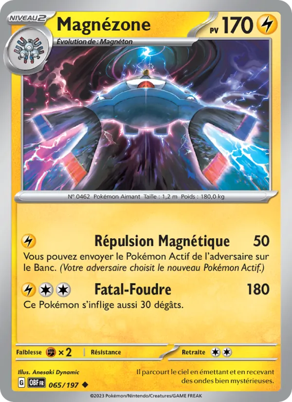 Carte Pokémon Magnézone de l'extension Flammes Obsidiennes