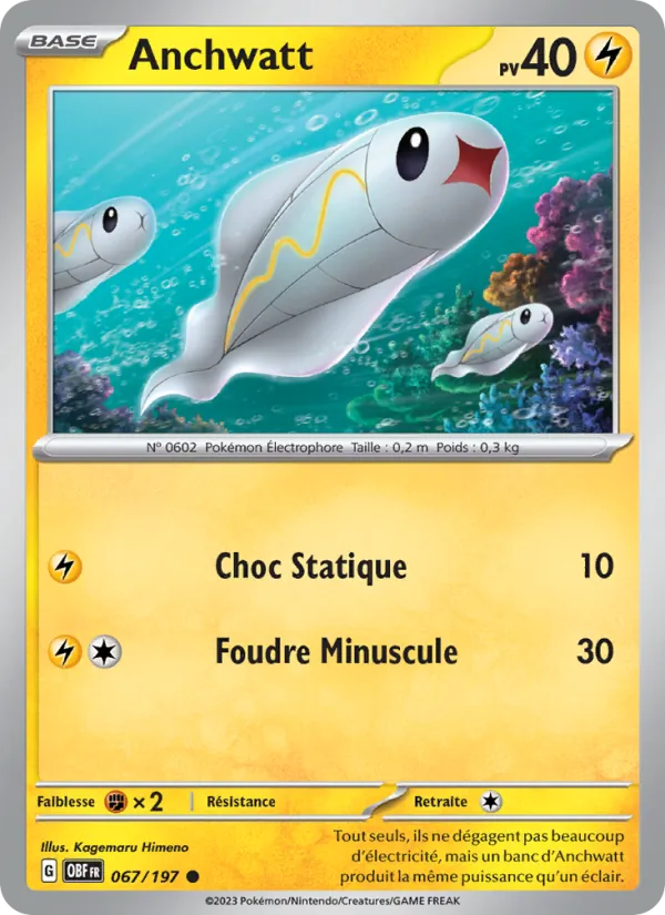 Carte Pokémon Anchwatt de l'extension Flammes Obsidiennes