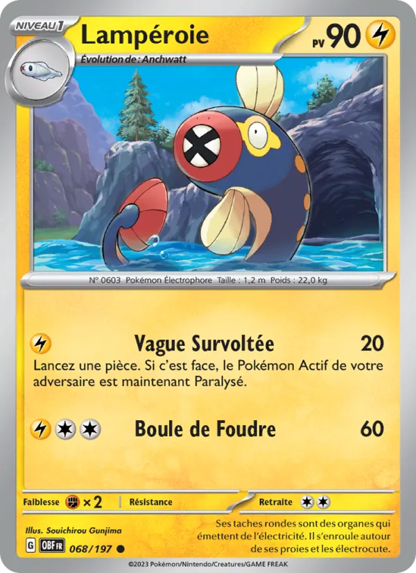 Carte Pokémon Lampéroie de l'extension Flammes Obsidiennes