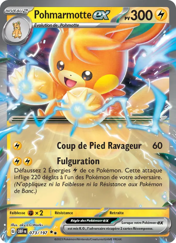Carte Pokémon Pohmarmotte-ex de l'extension Flammes Obsidiennes