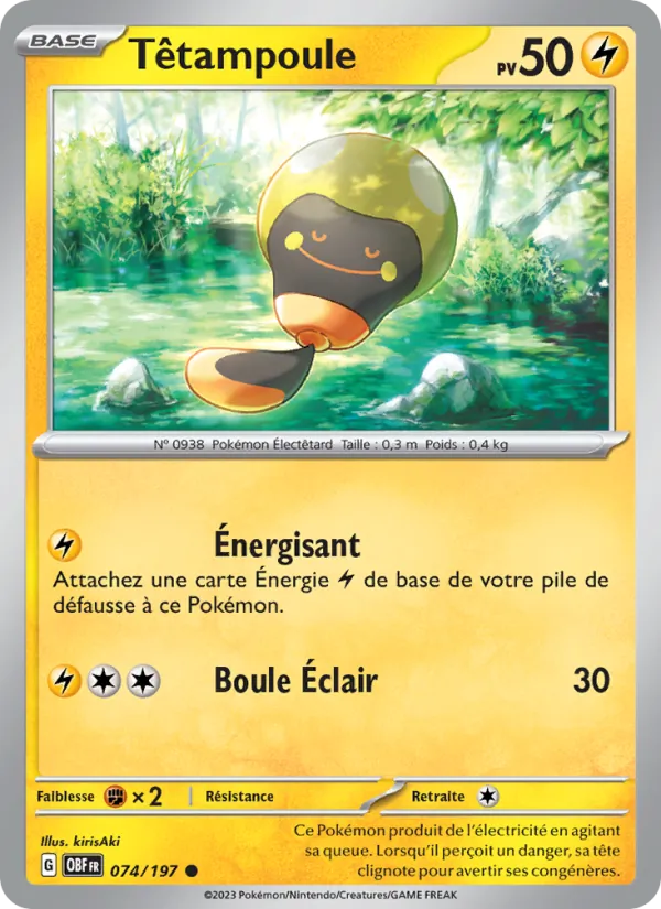 Carte Pokémon Têtampoule de l'extension Flammes Obsidiennes