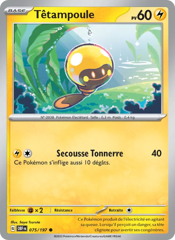 Carte Pokémon Têtampoule de l'extension Flammes Obsidiennes