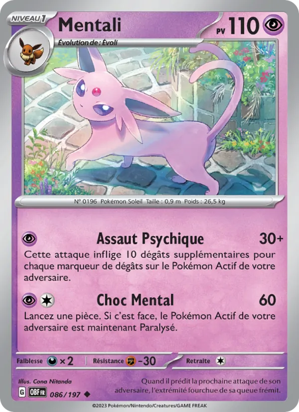 Carte Pokémon Mentali de l'extension Flammes Obsidiennes