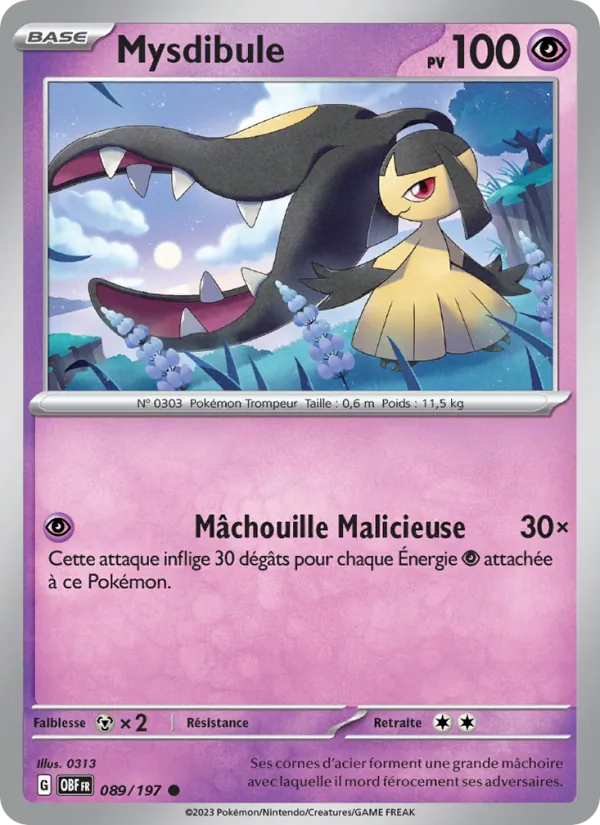 Carte Pokémon Mysdibule de l'extension Flammes Obsidiennes