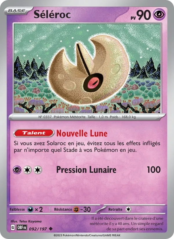 Carte Pokémon Séléroc de l'extension Flammes Obsidiennes