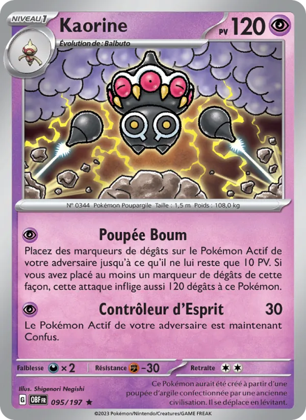 Carte Pokémon Kaorine de l'extension Flammes Obsidiennes