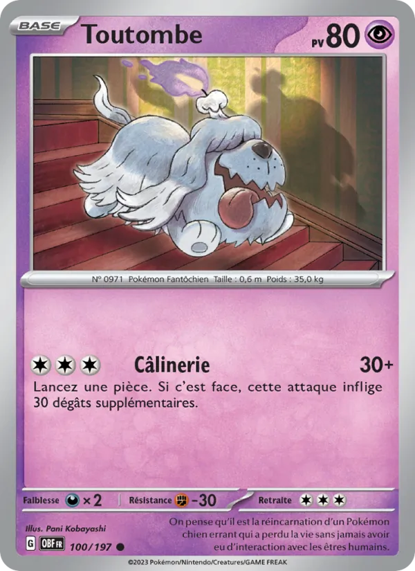 Carte Pokémon Toutombe de l'extension Flammes Obsidiennes