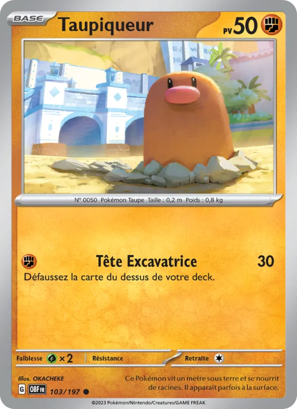 Carte Pokémon Taupiqueur de l'extension Flammes Obsidiennes