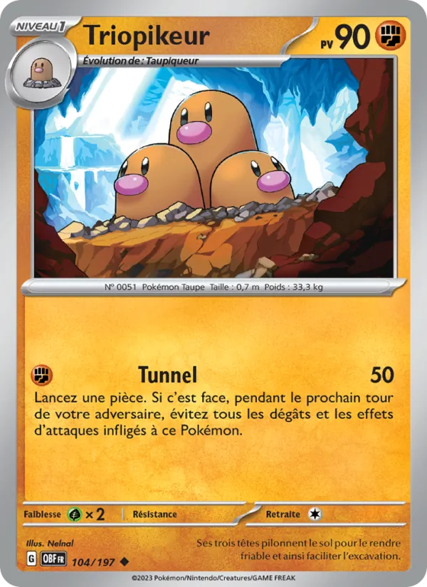 Carte Pokémon Triopikeur de l'extension Flammes Obsidiennes