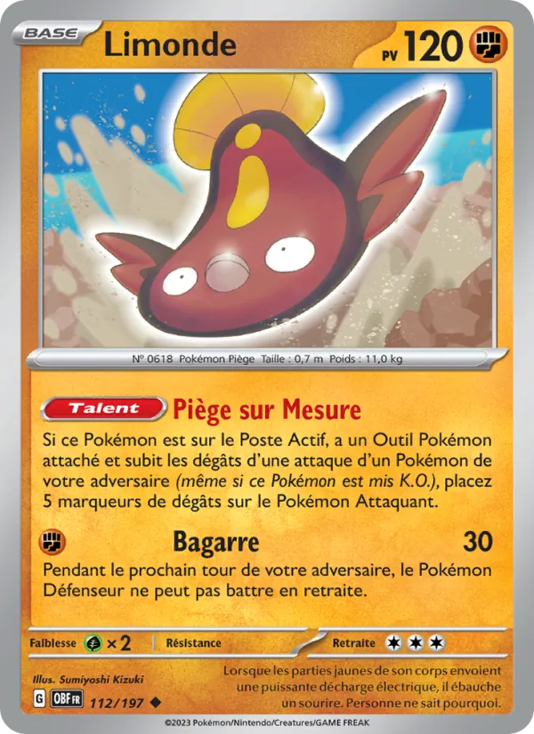Carte Pokémon Limonde de l'extension Flammes Obsidiennes