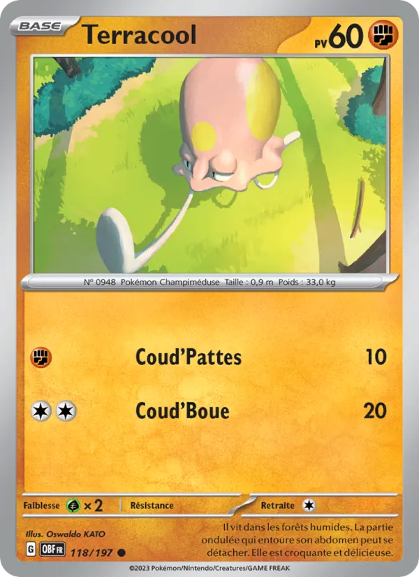 Carte Pokémon Terracool de l'extension Flammes Obsidiennes