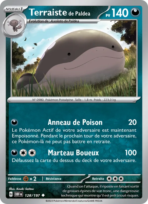 Carte Pokémon Terraiste de Paldea de l'extension Flammes Obsidiennes