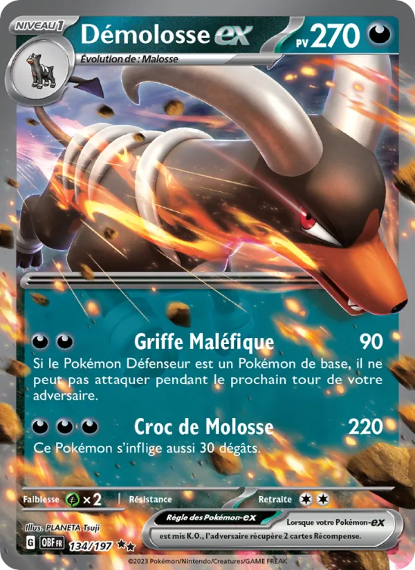 Carte Pokémon Démolosse-ex de l'extension Flammes Obsidiennes