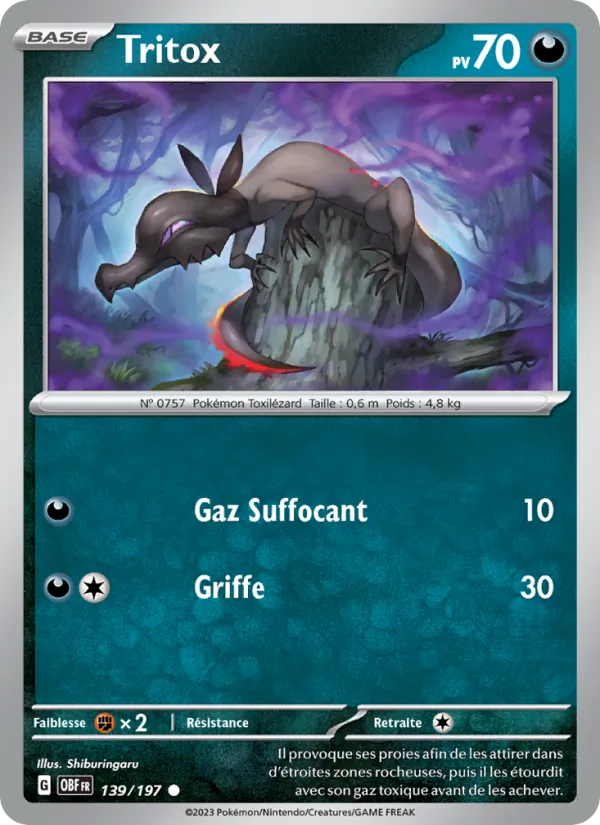 Carte Pokémon Tritox de l'extension Flammes Obsidiennes