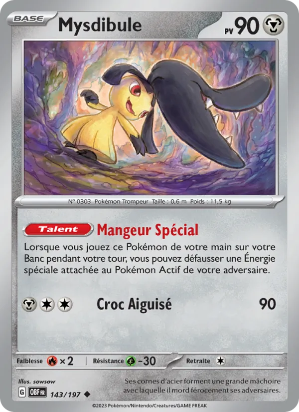 Carte Pokémon Mysdibule de l'extension Flammes Obsidiennes