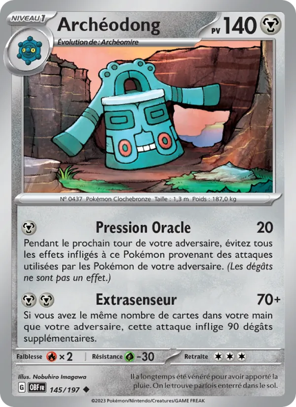 Carte Pokémon Archéodong de l'extension Flammes Obsidiennes