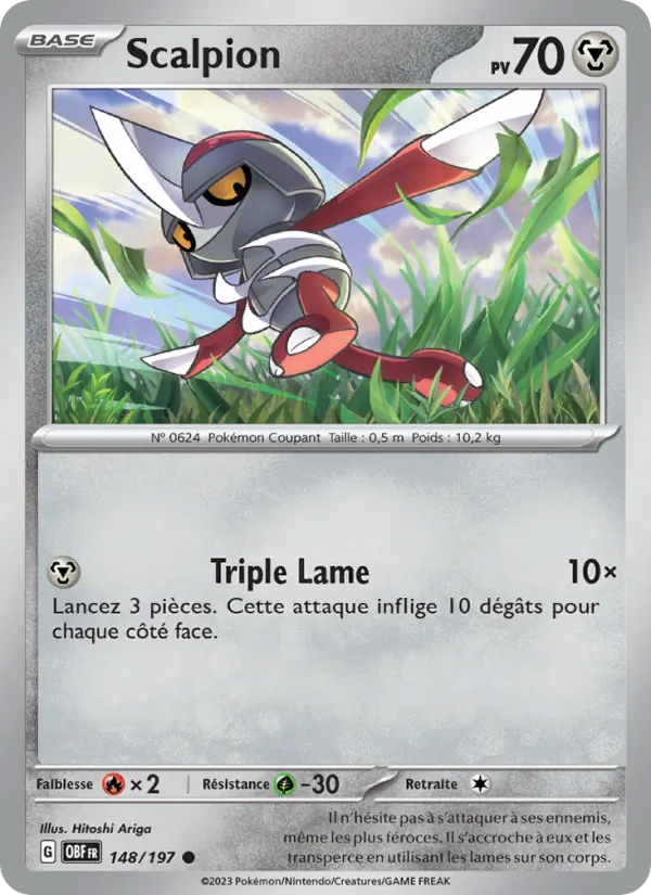 Carte Pokémon Scalpion de l'extension Flammes Obsidiennes