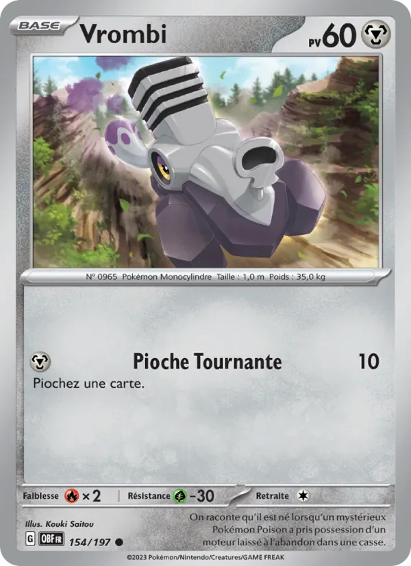 Carte Pokémon Vrombi de l'extension Flammes Obsidiennes