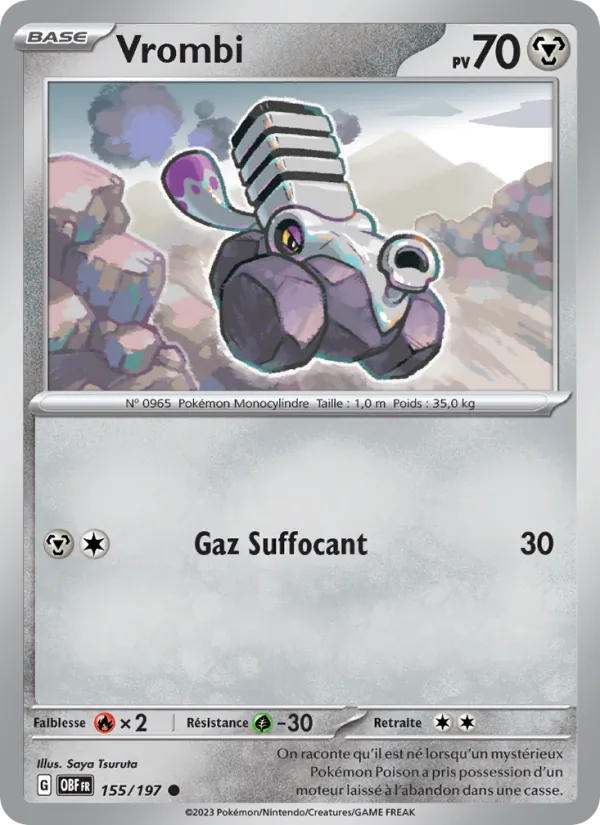 Carte Pokémon Vrombi de l'extension Flammes Obsidiennes