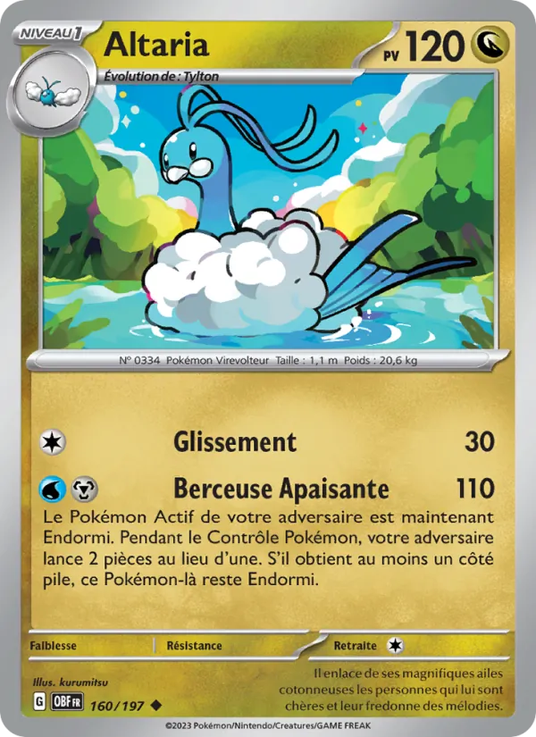 Carte Pokémon Altaria de l'extension Flammes Obsidiennes