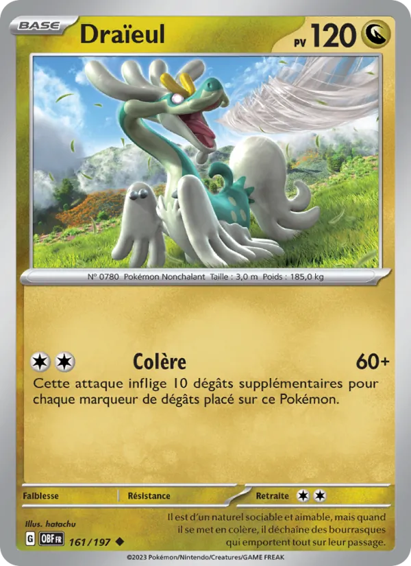 Carte Pokémon Draïeul de l'extension Flammes Obsidiennes