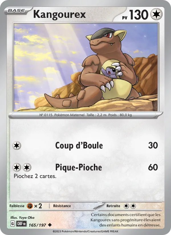 Carte Pokémon Kangourex de l'extension Flammes Obsidiennes