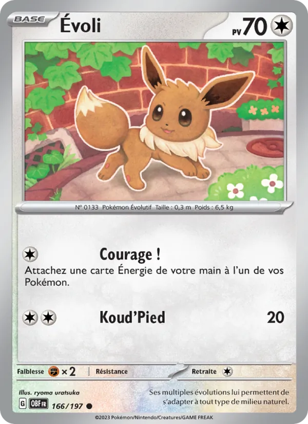Carte Pokémon Évoli de l'extension Flammes Obsidiennes