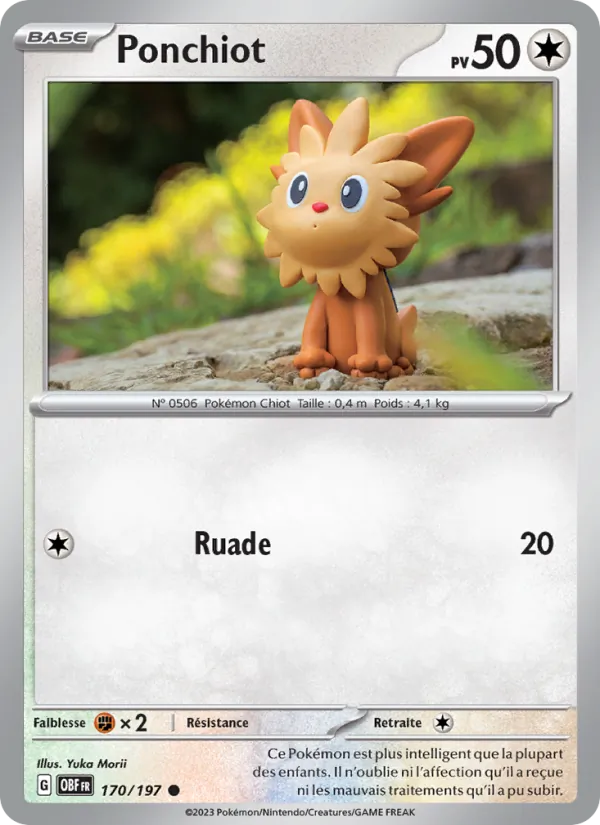 Carte Pokémon Ponchiot de l'extension Flammes Obsidiennes