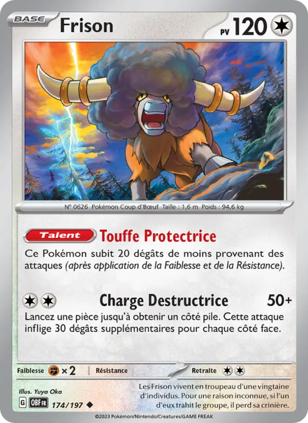 Carte Pokémon Frison de l'extension Flammes Obsidiennes