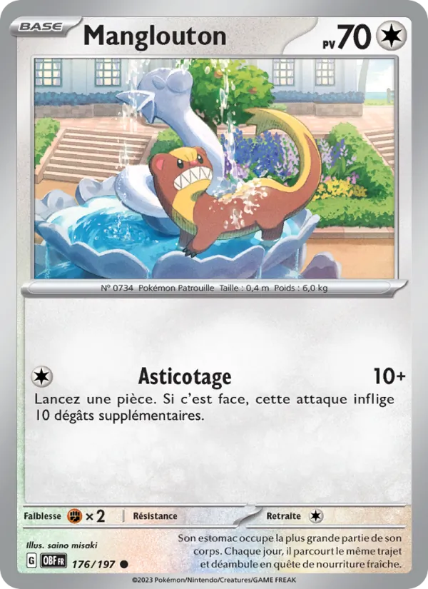Carte Pokémon Manglouton de l'extension Flammes Obsidiennes