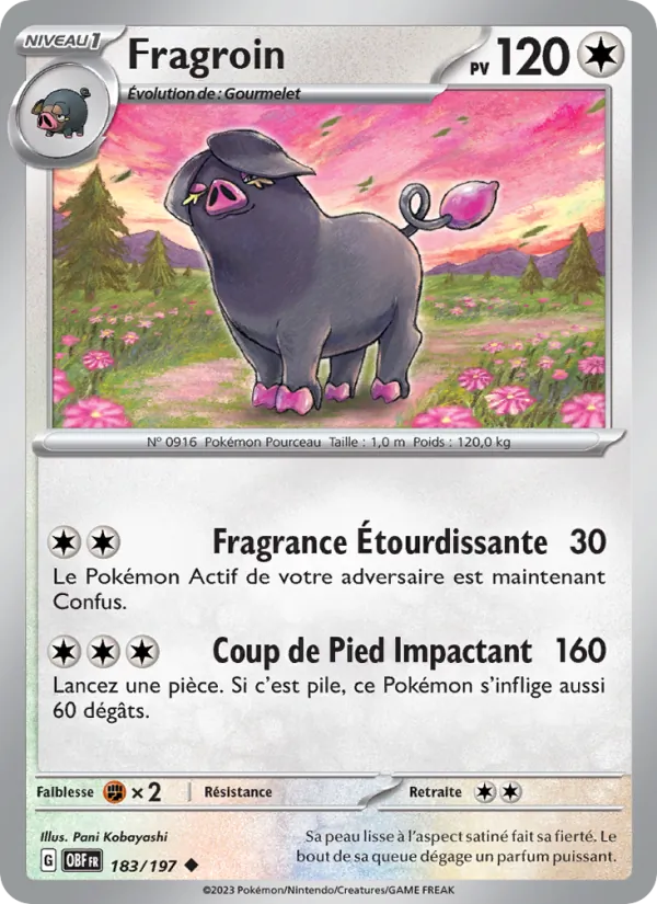 Carte Pokémon Fragroin de l'extension Flammes Obsidiennes