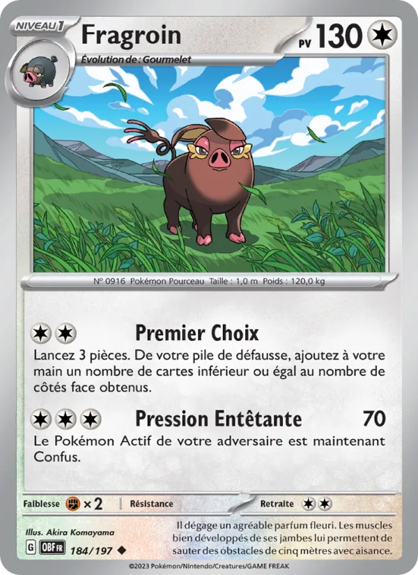 Carte Pokémon Fragroin de l'extension Flammes Obsidiennes