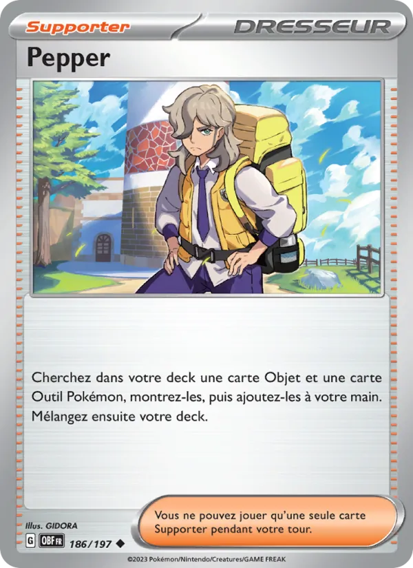 Carte Pokémon Pepper de l'extension Flammes Obsidiennes