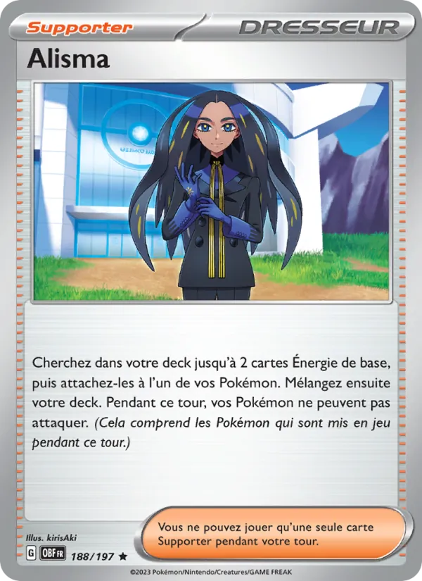 Carte Pokémon Alisma de l'extension Flammes Obsidiennes