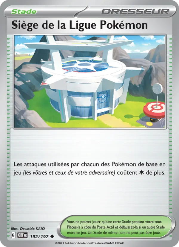 Carte Pokémon Siège de la Ligue Pokémon de l'extension Flammes Obsidiennes
