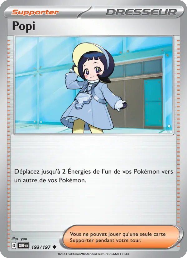 Carte Pokémon Popi de l'extension Flammes Obsidiennes