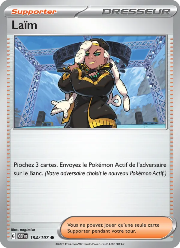 Carte Pokémon Laïm de l'extension Flammes Obsidiennes