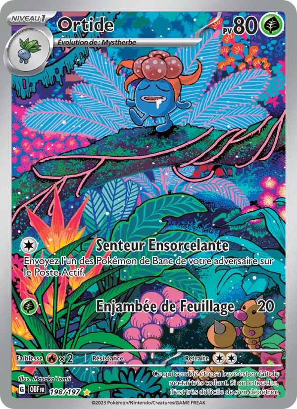 Carte Pokémon Ortide de l'extension Flammes Obsidiennes