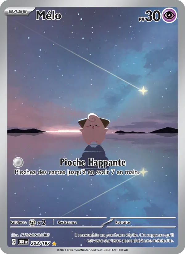 Carte Pokémon Mélo de l'extension Flammes Obsidiennes