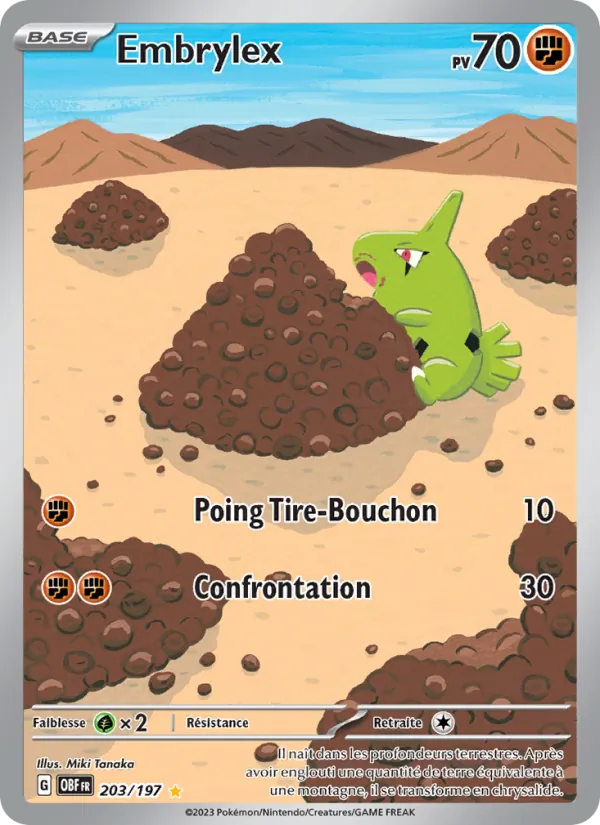 Carte Pokémon Embrylex de l'extension Flammes Obsidiennes
