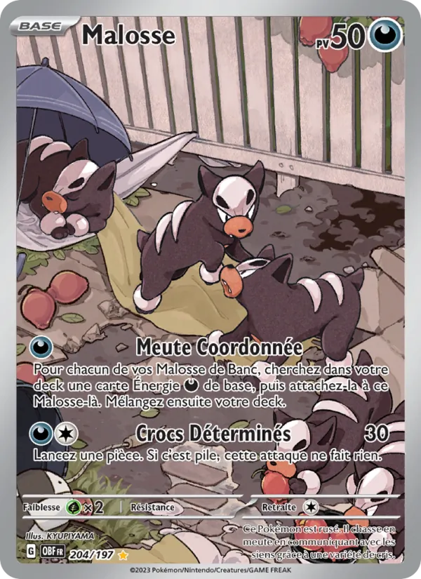Carte Pokémon Malosse de l'extension Flammes Obsidiennes