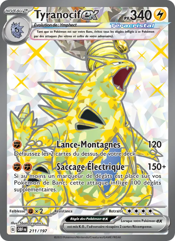 Carte Pokémon Tyranocif-ex de l'extension Flammes Obsidiennes
