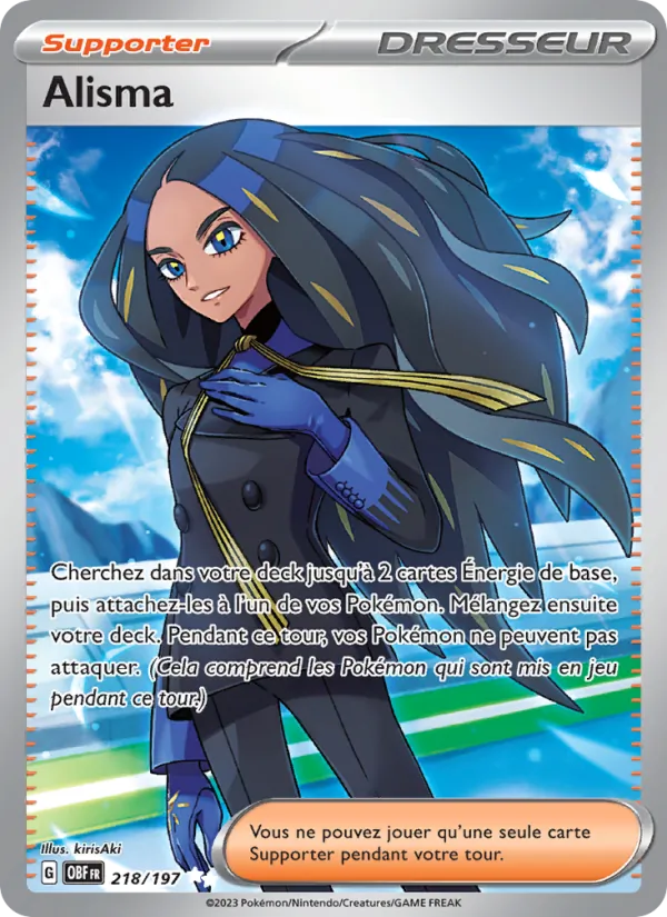 Carte Pokémon Alisma de l'extension Flammes Obsidiennes