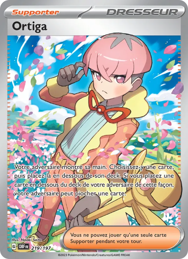 Carte Pokémon Ortiga de l'extension Flammes Obsidiennes